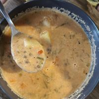 Lentil soup at VegB12 in Tallinn