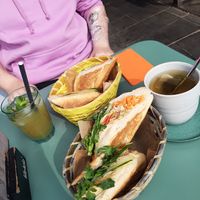 2x vegan Bánh Mì, 1x 1980 lemonade, 1x lotus tea at 1980 - Cafe and Banh Mi in Cologne
