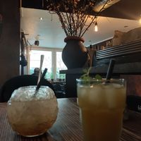 Salted calamansi lime drink (left), iced tea (both home-made) at 1980 - Cafe and Banh Mi in Cologne