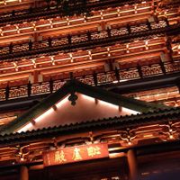 Stunning view at night time at DaFo Vegetarian in Guangzhou