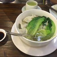 Mushroom dumplings soup with cabbage  at DaFo Vegetarian in Guangzhou