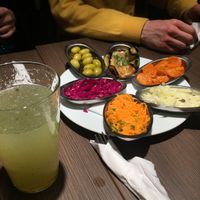 Amazing lemonade + selection of starters  at Hummusbar in Sofia