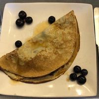 Buckwheat pancake with blueberries  at Lut's B&B in South Hykeham