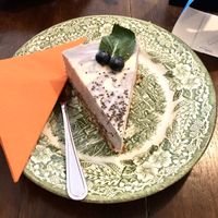 Delicious Vegan Blueberry/Coconut Cheesecake  at Käskoung Stub'n in Nuremberg