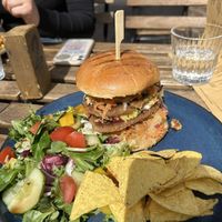 Snitzel burger  at Plantarium Cafe in Stratford-upon-avon