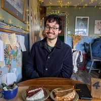 Again these are HALF slices, we couldn't choose between two options at Plantarium Cafe in Stratford-upon-avon