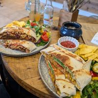Honestly, great crunchwraps at Plantarium Cafe in Stratford-upon-avon
