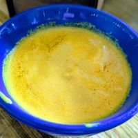 Vegan egg yolk sauce 🤯 at Plantarium Cafe in Stratford-upon-avon