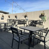 Outdoor seating   at SeaQuake Brewing in Crescent City