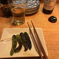 Green chargrilled peppers   at Gonpachi - Asakusa Azumabashi in Tokyo