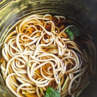 Kake soba (ask for veg broth) at Gonpachi - Asakusa Azumabashi in Tokyo