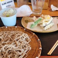 Tempura soba set i was told was vegan at Gonpachi - Asakusa Azumabashi in Tokyo