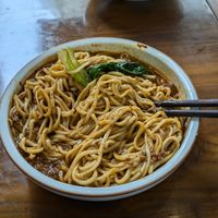 Dandan noodles (after mixing) at Su Shan Mian 素山面素食 - 雅仕苑店 in Chengdu