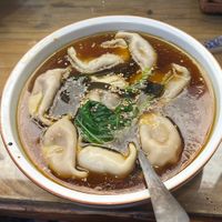 Mushroom-broth wontons  at Su Shan Mian 素山面素食 - 雅仕苑店 in Chengdu