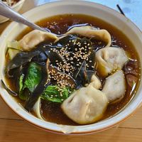 Mushrooms broth dumplings at Su Shan Mian 素山面素食 - 雅仕苑店 in Chengdu