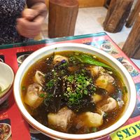 Wonton soup at Su Shan Mian 素山面素食 - 雅仕苑店 in Chengdu