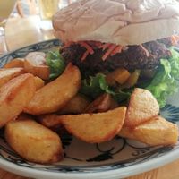 Falafel burger at T-Pub in Ninh Binh