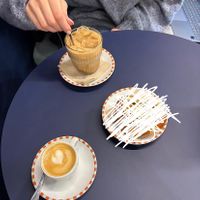 iced decaf oat latte & an oat espresso macchiato   at Cafezal in Milan