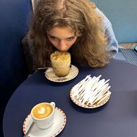 iced decaf oat latte & an oat espresso macchiato   at Cafezal in Milan