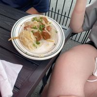 My sister got pierogis with vegan sausage, which was delicious .  at Polska Chata in Rochester
