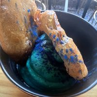 Hummus and fried aubergine   at Avocado Love in Madrid