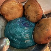 humus azul con berenjena  at Avocado Love in Madrid