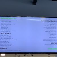 Menu board at Refocused in Baltimore