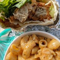 chicken wrap, small mac n cheese side at Refocused in Baltimore