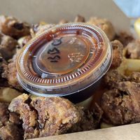 Cauliflower bites with fries.  Super filling    at Refocused in Baltimore