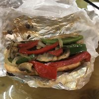 Italian sausage with onions, peppers and mushrooms at Refocused in Baltimore