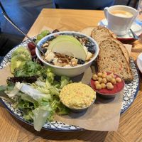Vegan Joghurt with Maple Sirup and Walnuts + Hummus and Bread  at Wilma Wunder in Dusseldorf