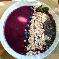 Breakfast smoothie bowl with berries at Wilma Wunder in Dusseldorf
