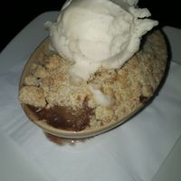 Crumble with ice cream  at Inn on the Pond in Redhill