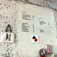 Cafe menu. at FINE & RAW in Brooklyn