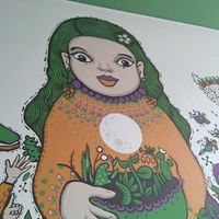 Wall art at Vegano De Altura in Quito