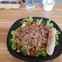 Incredible spicy bean salad, world class! at Vegano De Altura in Quito