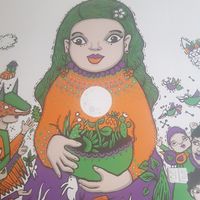 Nice wall art at Vegano De Altura in Quito