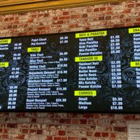 Menu at Mithaiwala in Auckland