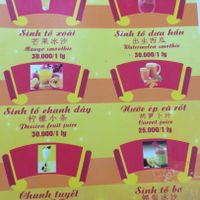 Menu at Thien Phuc in Ha Giang