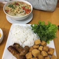 Bamboo noodles 30,000VND (in the back) and Vermieellie Nem (in the front) 30,000VND at Thien Phuc in Ha Giang