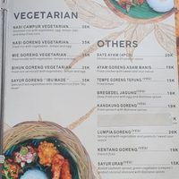 Menu at Sun Sun Warung in Ubud