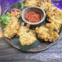 Corn fritters   at Sun Sun Warung in Ubud