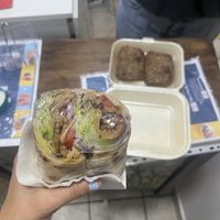 Gyros and banana bread - both were tasty😄  at Veganski Kiosk in Belgrade