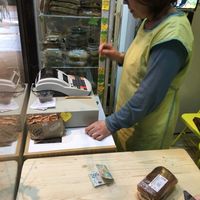 For two modest size sandwiches, the price was 350 Dinars as of April 19 (about $3 USD). Many delicious things. Super helpful attendant is prepared for English speakers. at Veganski Kiosk in Belgrade