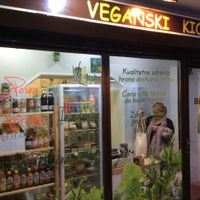 The shop, wait outside if there’s a customer already inside! at Veganski Kiosk in Belgrade