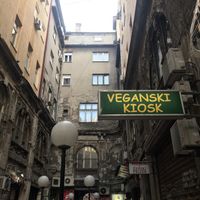 Here it is! Down the passage from the main, pedestrianised street  at Veganski Kiosk in Belgrade