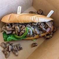 Philly cheese steak. at Wisdom's Vegan Bakery & Cafe in Spring