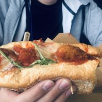 Chicken Parmesan sandwich  at Wisdom's Vegan Bakery & Cafe in Spring