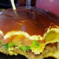 Gouda Burger at Wisdom's Vegan Bakery & Cafe in Spring