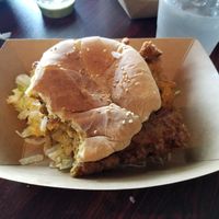 Spicy chicken sandwhich at Wisdom's Vegan Bakery & Cafe in Spring